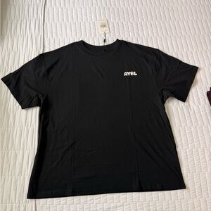 AYBL Women’s Oversized Black Short Sleeve Tee Shirt Size L